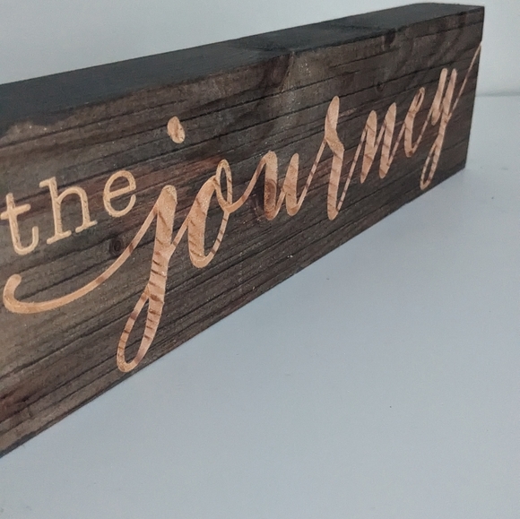 "Enjoy the Journey" Engraved Solid Wood Block Sign 17" Positive Life Quote - Picture 6 of 13